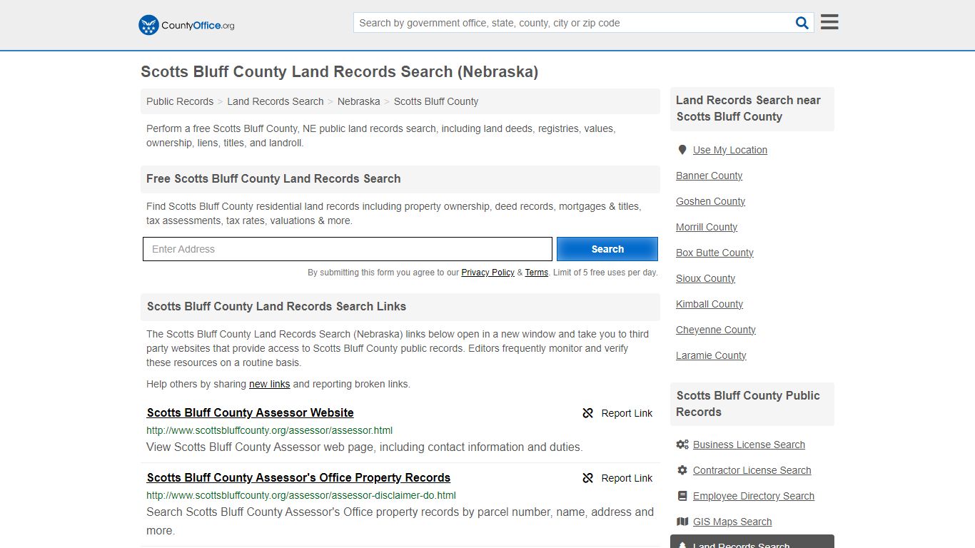 Scotts Bluff County Land Records Search (Nebraska) - County Office